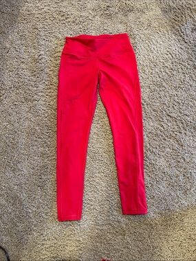 High-Rise Red Performance Leggings